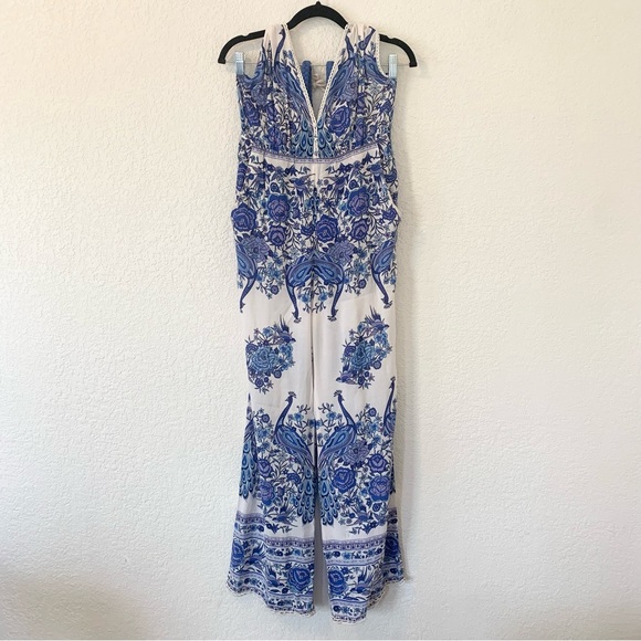 Spell Hotel Paradiso Floral Peacock Jumpsuit in Bluebird Size XS - Picture 4 of 12